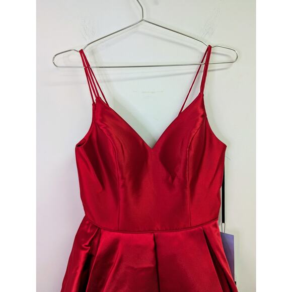 Alyce Paris Formal Dress 3764 Short V Neck Fit n Flare Homecoming HoCo Red 2 NWT - Picture 4 of 8